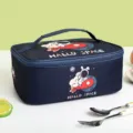 Cartoon Geïsoleerde Lunchtas Draagbare Rechthoekige Bento Box Maaltijd Opbergtas - Astronaut Konijn