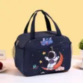 Waterdichte geïsoleerde tas schattig astronaut cartoon patroon grote capaciteit lunchtas. - Maan Astronaut