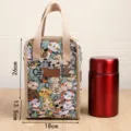 Waterproof Cartoon Cat Insulated Lunch Bag Portable Thermal Bento Box Food Container Tote Bag - Green Little Cat