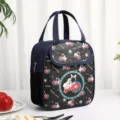 Geisoleerde lunchtas met schattig ruimte konijn design, donkerblauwe draagtas voor maaltijden. - Marineblauwe astronautenkonijn