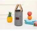Hondentand thermische lunchtas draagbare geïsoleerde etui voor bento beker buitenshuis tas - Groot (13x24cm) / Houndstooth
