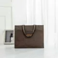 Bruine waterdichte studenten tote bag, stoffen lunchtas en documentenorganizer. - S / Bruin Klein