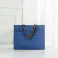 Blauwe waterdichte canvas handtas student lunchbox tutorial bestand opbergtas - S / Blauw Klein