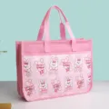 Bolsa de mano rosa con lindo conejo gran bolso organizador de documentos para la escuela - Conejo Rosa