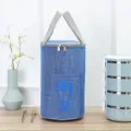 Blue cylindrical insulated lunch bag with handles, oxford cloth portable thermal bento bag. - L / Sapphire Blue