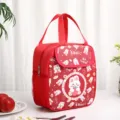 Red cute rabbit insulated lunch bag, thickened aluminum foil bento handbag for daily use. - Red Strawberry No Worries