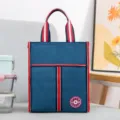 Insulated lunch bag for office workers and students with thickened aluminum foil handles. - L / Sapphire Blue