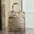 Grote canvas lunch tote tas met handige zijvakken van gaas voor werk school bruin - 2903 kaki