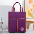 Insulated lunch bag thick aluminum foil portable thermal meal tote box for school office - L / Purple