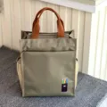 Multi-layer student tutoring tote bag with contrast handles and large capacity daily use. - 808 Khaki Pencil
