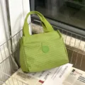 Groene geruite lunchtas geïsoleerde draagtas casual studenten maaltijd container handtas - Model 6088 gevoerd groen