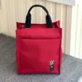 Red multi-layer thickened tote bag for students commuting large capacity file storage bag - 808 Red Pencil