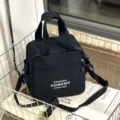 Waterdichte geïsoleerde lunchtas met flessenhouder, crossbody tas voor dagelijks gebruik. - 2511 Zwart