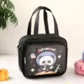 Sac isotherme noir pour le repas, fourre-tout imperméable épais avec un joli panda mignon. - Panda noir