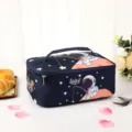 Cute astronaut insulated lunch bag for school and work, portable thermal bento box. - Stargazing Astronaut