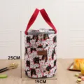 Japanese round insulated lunch bag portable student thermal bento box container storage - M / Japanese Lucky Cat