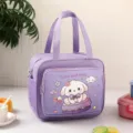 Sac à déjeuner isotherme mignon chien de dessin animé fourre-tout étanche thermique - Chien gâteau violet