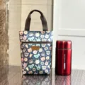 Cute cartoon waterproof handbag and thermos set, ideal for daily lunch, water cups, and small essentials. - 9589 Cyan Little Elephant