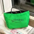 Green nylon tote bag large capacity casual shoulder bag daily commuter handbag for women - Large (3017) / Green