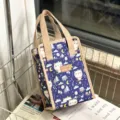 Geïsoleerde lunchtas waterdicht schattig uil patroon draagbare bento tas voor kantoor school - Blauwe Uil