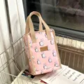 Pink cute rabbit insulated lunch bag waterproof portable bento handbag for work school office - Pink Rabbit