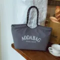 Grijze grote tote bag shopper handtas voor dames casual pendelen met sterke handgrepen - 769 Groot grijs