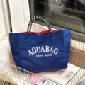 Blue canvas tote bag large capacity casual handbag stylish shopper bag for daily commute - Large (3017) / Blue
