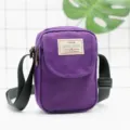 Borsa a tracolla in nylon viola da donna, borsa casual elegante con cinturino regolabile. - Viola Roland