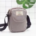 Bolso Bandolera de Nailon Gris para Mujer, Bolso de Hombro Casual para Teléfono - Gris Premium