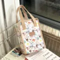 Waterproof Insulated Lunch Bag Cute Cartoon Bento Bag Portable Thermal Food Container - White Zoo
