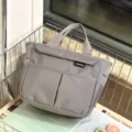 Waterproof multi-pocket portable insulated lunch bag, large capacity grey tote for daily commute. - 2519 Gray