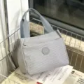 Grijs geruite lunchtas geïsoleerde handtas voor vrouwen en studenten dagelijks gebruik. - Model 6088 gevoerd grijs