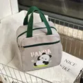 Tela Simpatico Cartone Animato Termico Borsa Pranzo Grande Capacità Studente Grigio - 507 Panda grigio