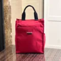 Red multi-layer thickened tote bag, student tutoring file bag and commuting document bag. - 808 Red Tag
