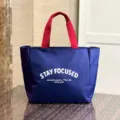 Kontrast Oxford Tuch Lunch Bag minimalistische grobe Kapazitat Handtasche Pendler Bento. - L / Alphabet / Blau