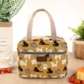 Leuke kattenprint canvas lunchtas geïsoleerde handtas voor vrouwen en kantoorwerk dagelijks. - Gele Kat