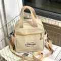 Waterdichte canvas lunchtas met schouderriem beige bento tas voor dagelijks kantoorwerk - 2511 Beige