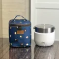 Koreaanse waterdichte geïsoleerde lunchtas, draagbare thermische container, schattig berenpatroon. - 9627 Marineblauwe berenkop