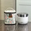 Waterdichte thermische lunchtas met bloemenprint, draagbare geïsoleerde cosmetische tas voor werk. - 9627 Beige schattig konijn
