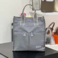 Γκρι τσάντα tote για έγγραφα μεγάλης χωρητικότητας με πολλές τσέπες για φοιτητές. - 2502 Γκρι