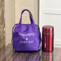 Sac à déjeuner imperméable à cordon violet à carreaux sac à main bento thermique pour les trajets. - 9596 grand cordon violet
