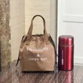 Sac à repas isotherme imperméable à cordon, sac bento portable, pochette pour thermos. - 9596 grand cordon café