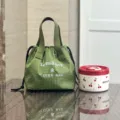 Sac à déjeuner étanche à cordon quadrillé vert, sac bento isotherme portable, pochette de transport - 9595 Petit cordon coulissant - vert