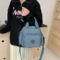Casual νylon τσάντα ώμου με πολλές τσέπες, μεγάλη καθημερινή τσάντα για γυναίκες. - Ανοιχτό μπλε