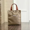 Kaki colorblock canvas lunchtas handtas bento tas student werk tote documententas stijlvol. - S / Khaki