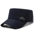 Herren schnelltrocknende Flachkappe Outdoor Freizeit Sonnenschutz atmungsaktive Mütze - Verstellbar / Schneeberg-Logo / Blau