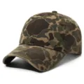 Classic vintage washed camo baseball cap for men and women, outdoor casual sun protection hat. - Adjustable / Light Yellow
