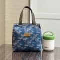 Kleine waterdichte cartoon vis print geisoleerde lunchtas voor studenten en woon. - 9494 blauw visje