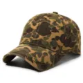 Washed vintage camo baseball cap outdoor sun visor casual hat for men and women - Adjustable / Khaki