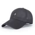 Summer mesh baseball cap for men breathable quick dry sun hat outdoor sports running fishing cap - Adjustable / Dark Gray